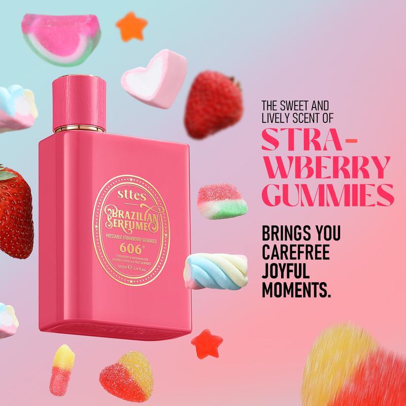 Sttes Perfume 606# (Pressable Strawberry Gummies) – Eau De Parfum 100Ml (3.4 Fl Oz) – Strawberry, Cotton Candy, Fruit Gummies, Vanilla