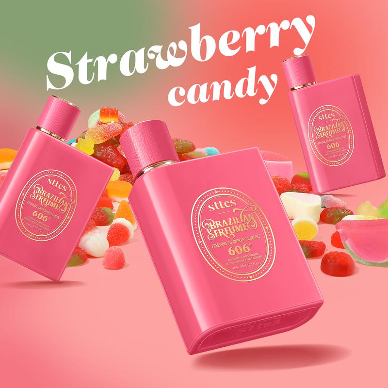 Sttes Perfume 606# (Pressable Strawberry Gummies) – Eau De Parfum 100Ml (3.4 Fl Oz) – Strawberry, Cotton Candy, Fruit Gummies, Vanilla