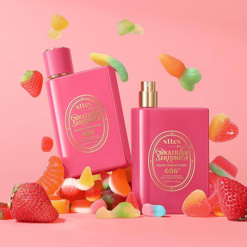 Sttes Perfume 606# (Pressable Strawberry Gummies) – Eau De Parfum 100Ml (3.4 Fl Oz) – Strawberry, Cotton Candy, Fruit Gummies, Vanilla