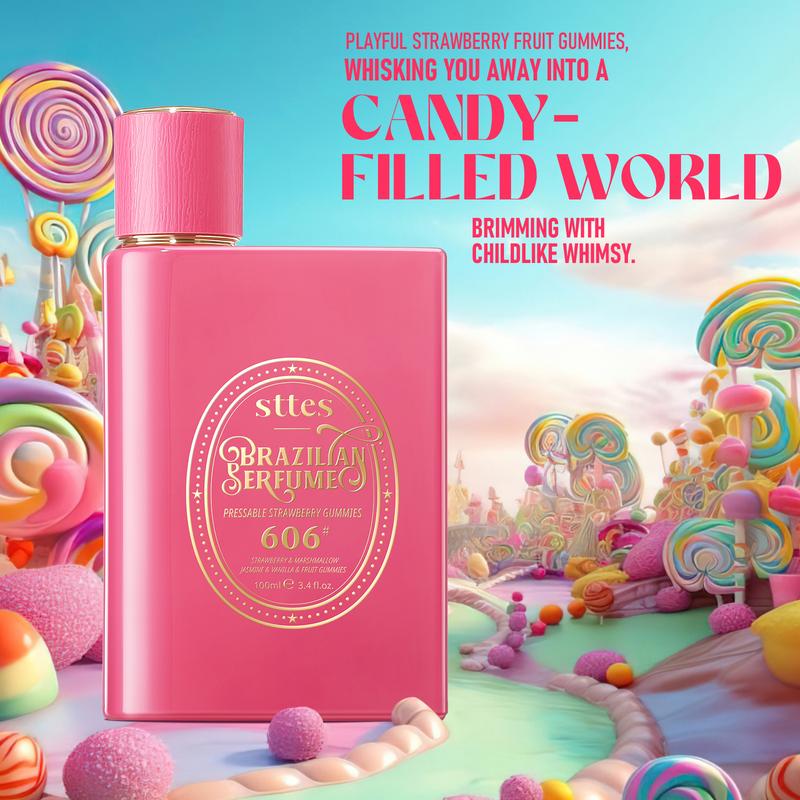 Sttes Perfume 606# (Pressable Strawberry Gummies) – Eau De Parfum 100Ml (3.4 Fl Oz) – Strawberry, Cotton Candy, Fruit Gummies, Vanilla